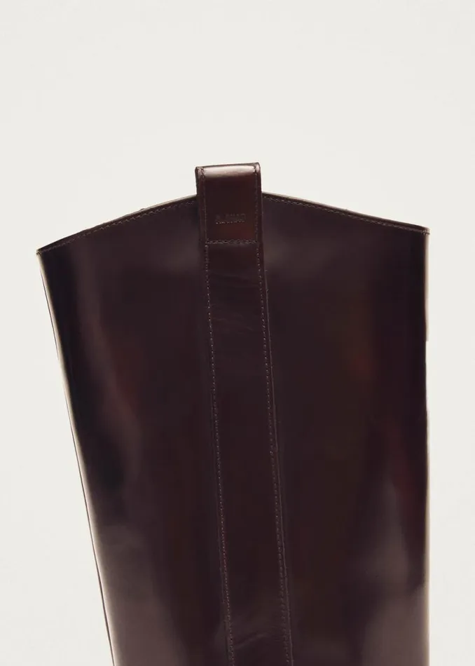Boots Women ALOHAS Chase Brushed Burgundy Leather Boots