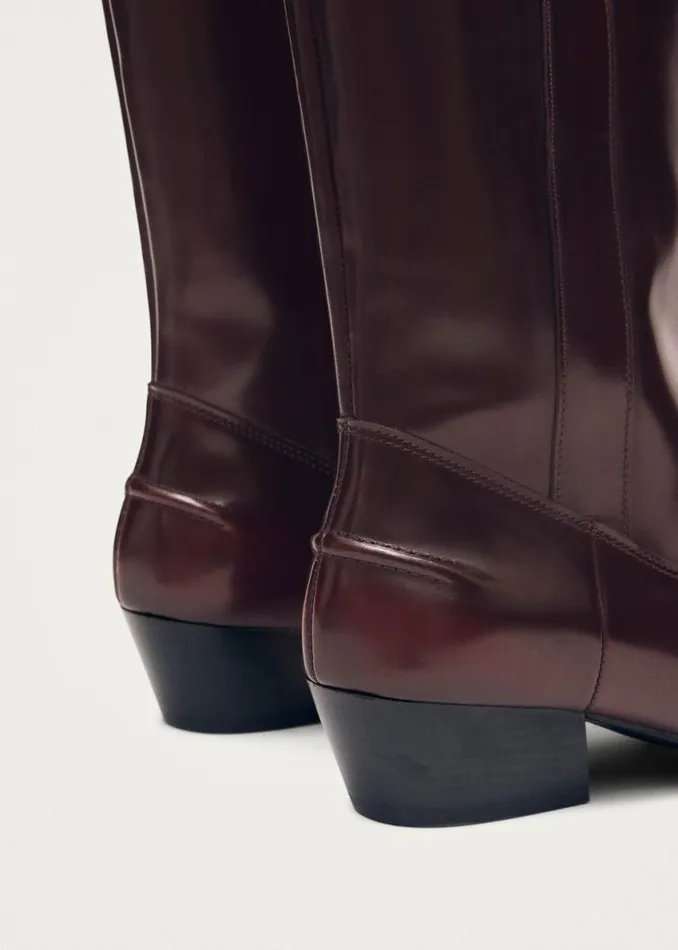 Boots Women ALOHAS Chase Brushed Burgundy Leather Boots