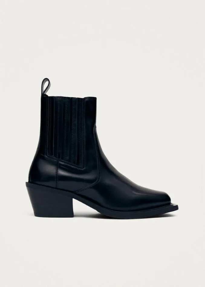 Boots Women ALOHAS Denver Black Leather Ankle Boots