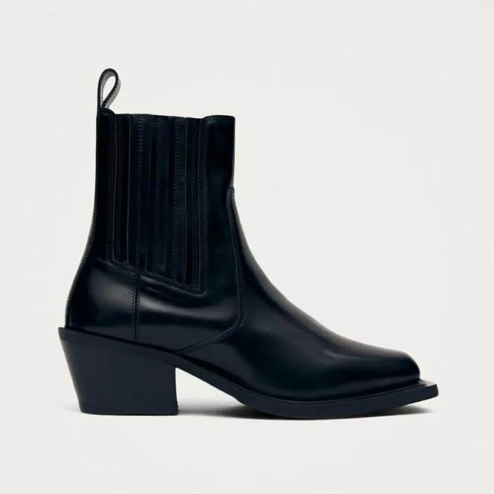 Boots Women ALOHAS Denver Black Leather Ankle Boots