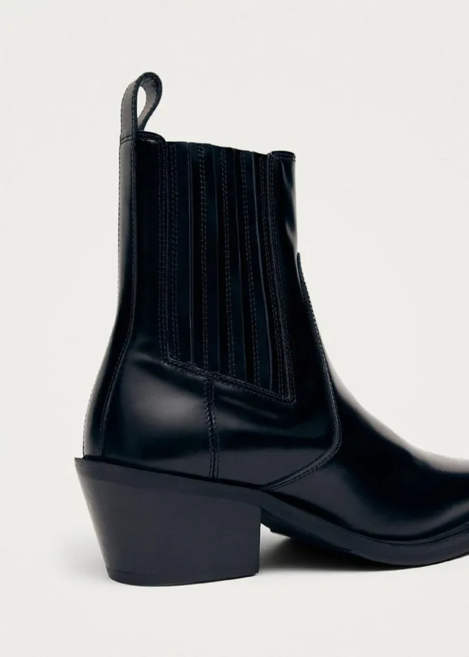 Boots Women ALOHAS Denver Black Leather Ankle Boots