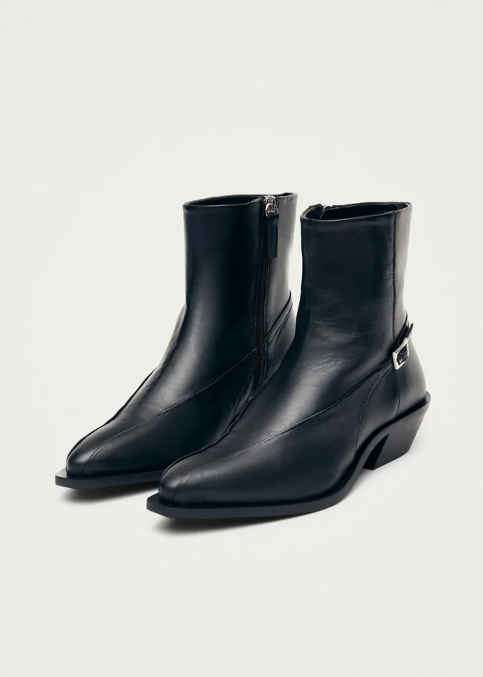 Boots Women ALOHAS Lizzie Black Leather Ankle Boots