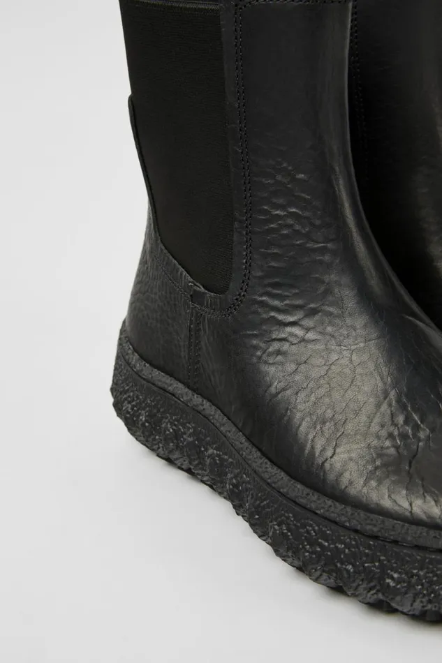 Boots Women Camper Ground MICHELIN Black Leather Ankle Boots
