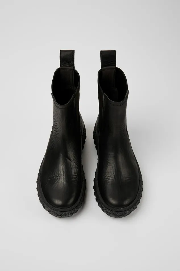 Boots Women Camper Ground MICHELIN Black Leather Ankle Boots Boots Women Camper Ground MICHELIN Black Leather Ankle Boots