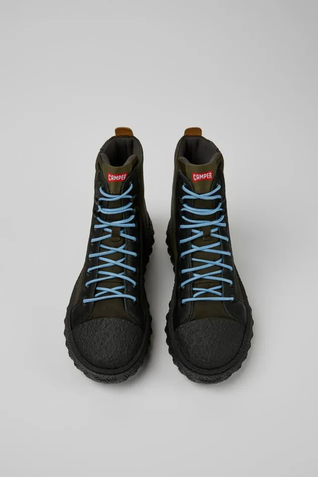 Boots Women Camper Ground MICHELIN Dark Green Textile And Leather Ankle Boots Boots Women Camper Ground MICHELIN Dark Green Textile And Leather Ankle Boots