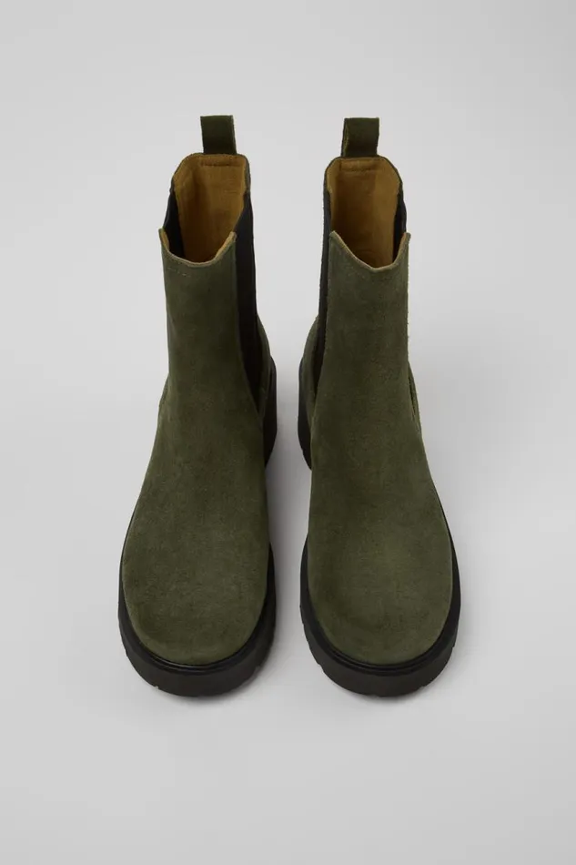 Boots Women Camper Milah Green Nubuck Ankle Boots