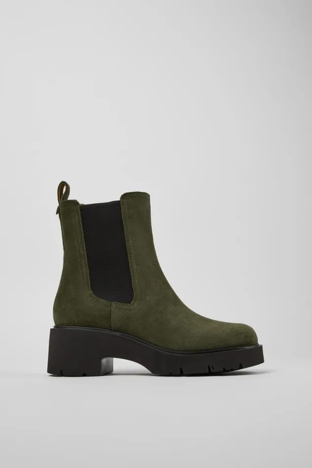 Boots Women Camper Milah Green Nubuck Ankle Boots