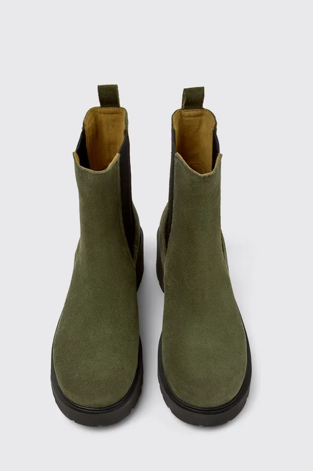 Boots Women Camper Milah Green Nubuck Ankle Boots