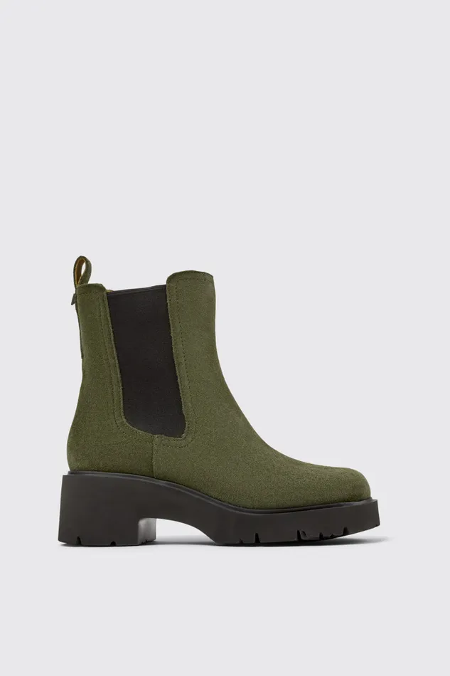 Boots Women Camper Milah Green Nubuck Ankle Boots