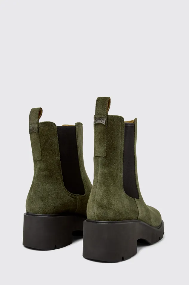 Boots Women Camper Milah Green Nubuck Ankle Boots