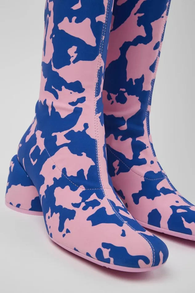Boots Women Camper Niki Multicolored Textile Bootie