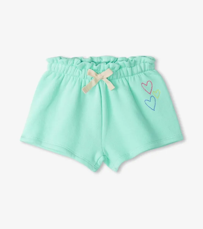 Bottoms Baby and Toddler Hatley Baby and Toddler Girls Ice Green Paper Bag Shorts