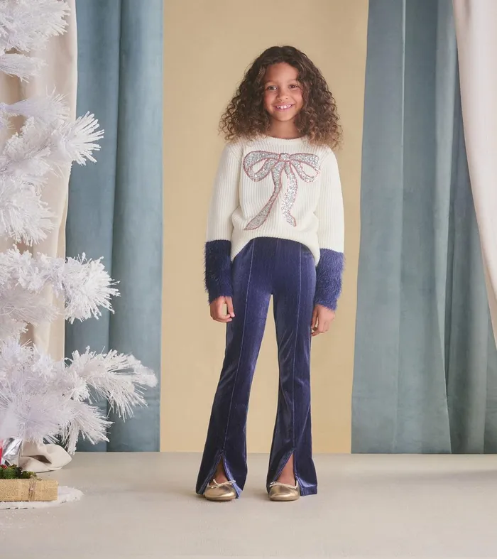 Bottoms Girls Hatley Girls Sparkle Wave Stretchy Flared Pants
