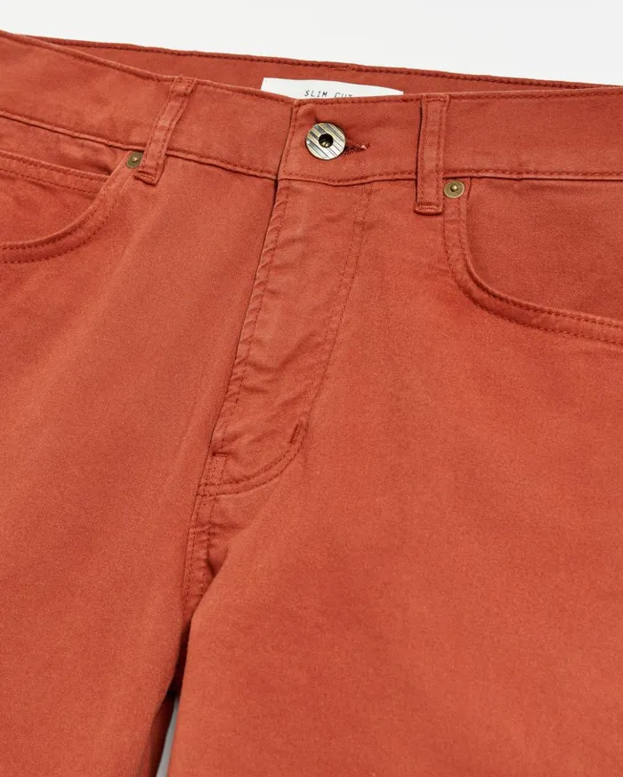 Bottoms Men Billy Reid 5 Pocket Pant Rust Red