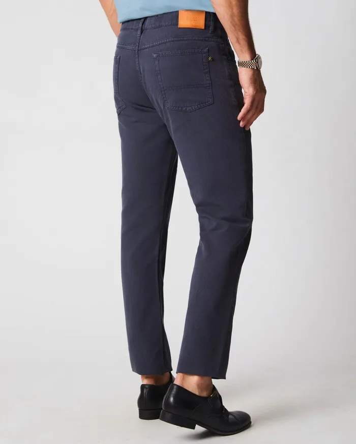 Bottoms Men Billy Reid Cotton Linen 5 Pocket Pant Carbon Blue
