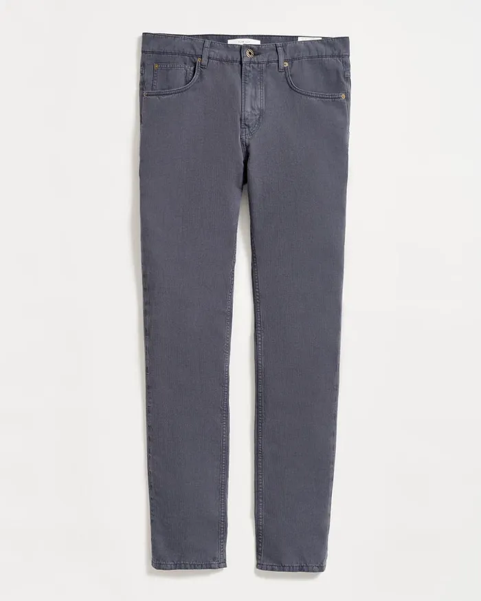 Bottoms Men Billy Reid Cotton Linen 5 Pocket Pant Carbon Blue