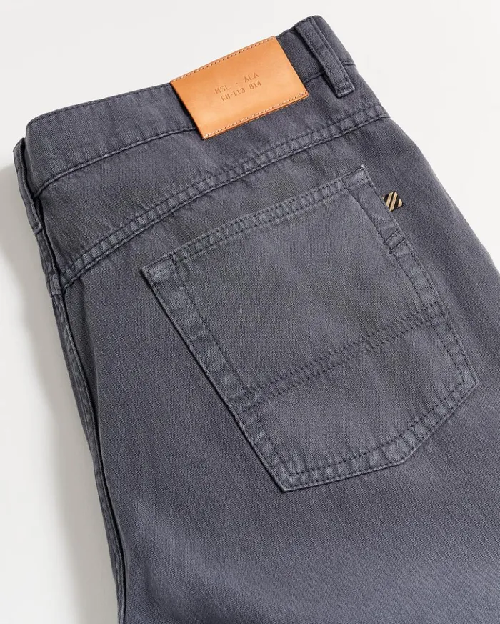 Bottoms Men Billy Reid Cotton Linen 5 Pocket Pant Carbon Blue