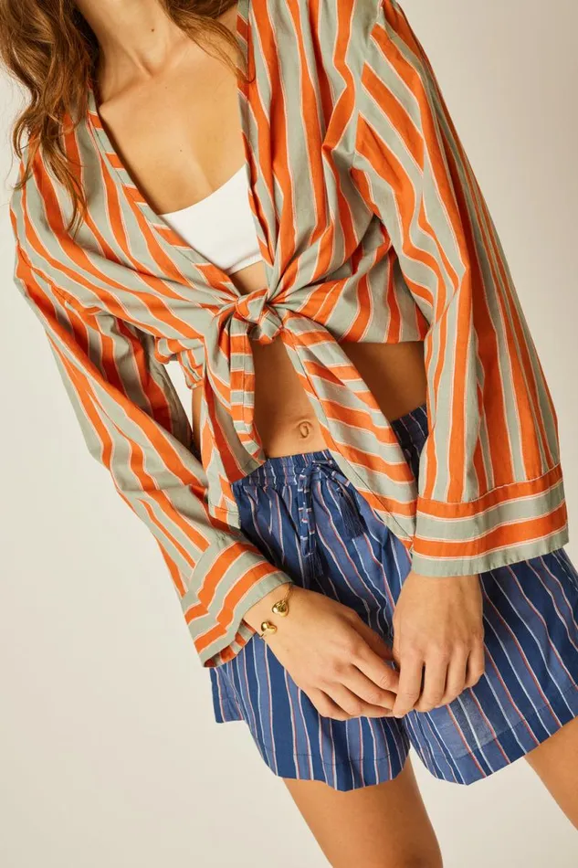Bottoms Shop Natalie Martin JASPER SHORT Batik Stripe Navy