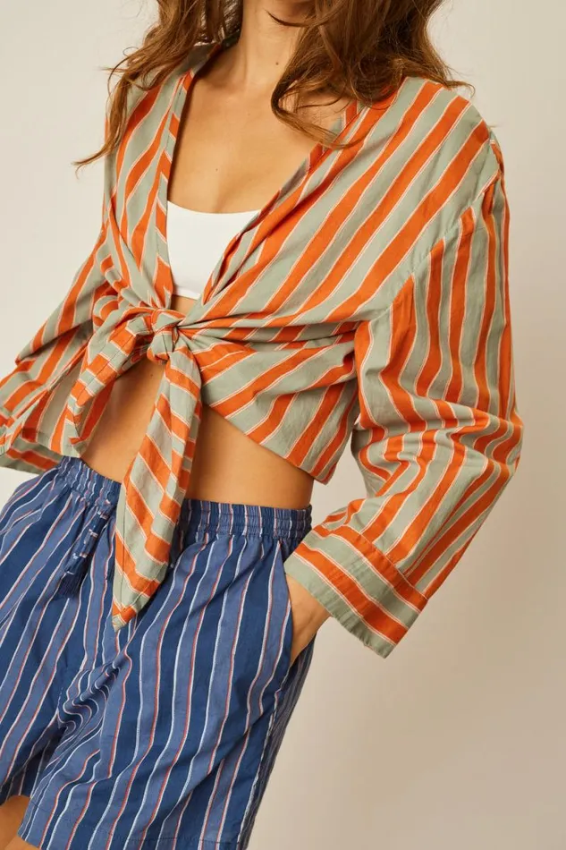 Bottoms Shop Natalie Martin JASPER SHORT Batik Stripe Navy