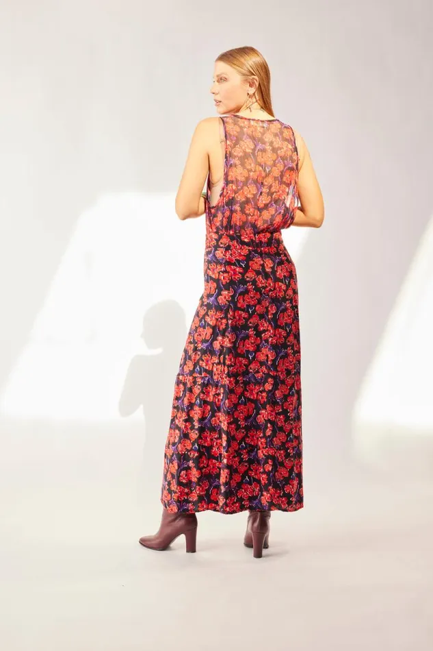 Bottoms Shop Natalie Martin MADISON SKIRT Silk Watercolor Print Onyx