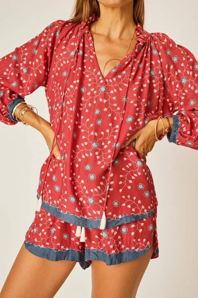 Bottoms Shop Natalie Martin TASH SHORT Pinwheel Barn Red