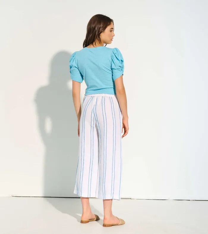 Bottoms Women Hatley Cropped Wide Leg Pants 8211 Sunny Stripes