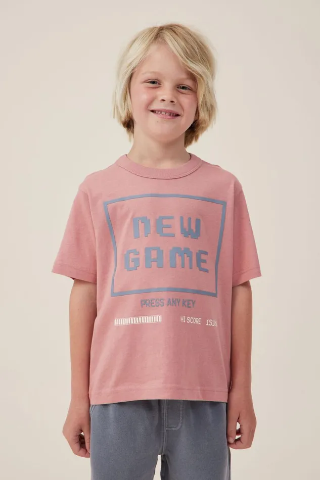 Boys 214 Tops and TShirts Cotton On Jonny Short Sleeve Print Tee Clay Pigeonnew Game
