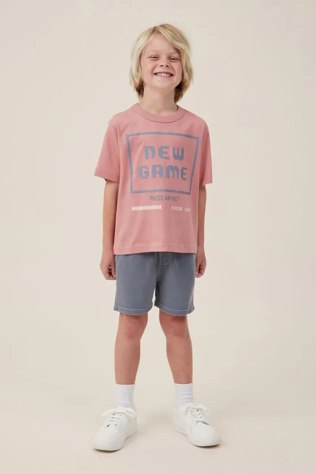 Boys 214 Tops and TShirts Cotton On Jonny Short Sleeve Print Tee Clay Pigeonnew Game