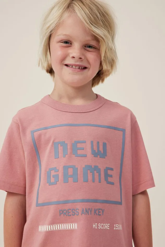 Boys 214 Tops and TShirts Cotton On Jonny Short Sleeve Print Tee Clay Pigeonnew Game