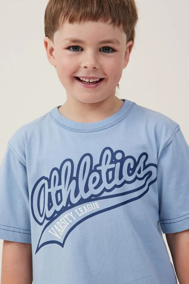 Boys 214 Tops and TShirts Cotton On Jonny Short Sleeve Print Tee Dusty Blueathletics 12
