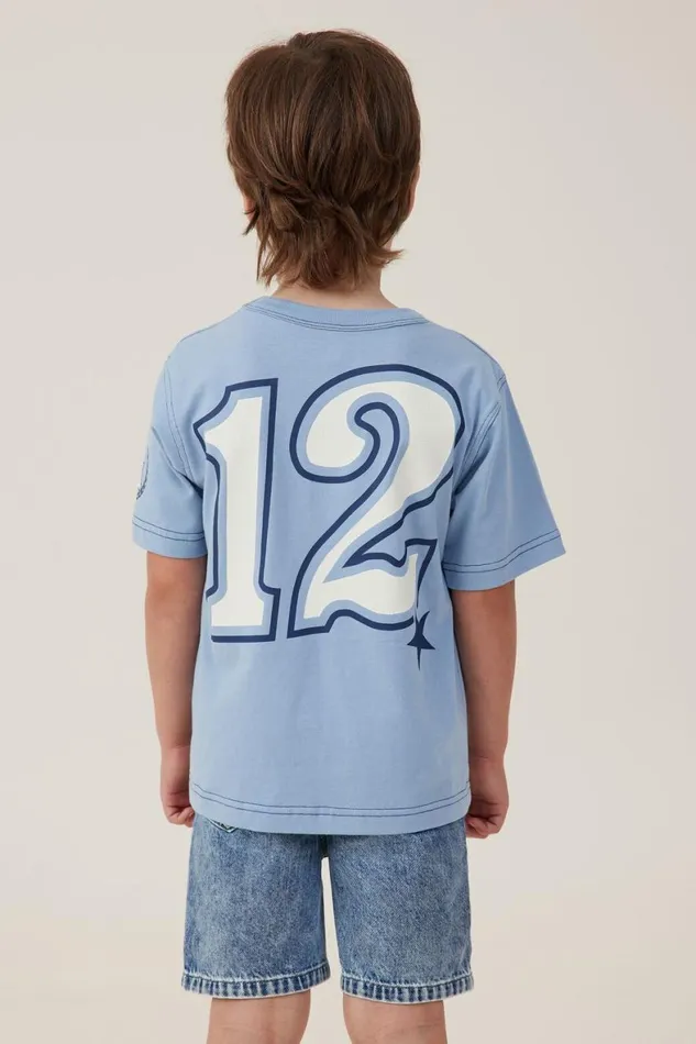 Boys 214 Tops and TShirts Cotton On Jonny Short Sleeve Print Tee Dusty Blueathletics 12