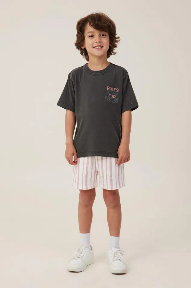 Boys 214 Tops and TShirts Cotton On Jonny Short Sleeve Print Tee Phantomclay Pigeon Rules Are For Fools