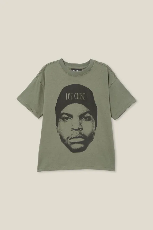 Boys 214 Tops and TShirts Cotton On License Drop Shoulder Short Sleeve Tee Lcn Mt Swag Greenice Cube Face