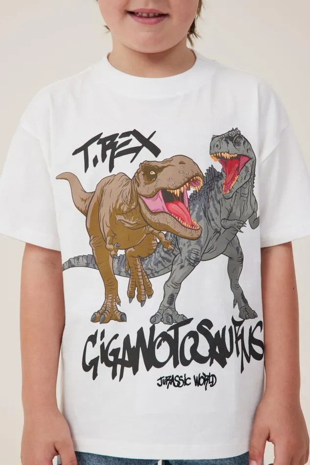 Boys 214 Tops and TShirts Cotton On License Drop Shoulder Short Sleeve Tee Lcn Uni Vanillajurassic World Friends