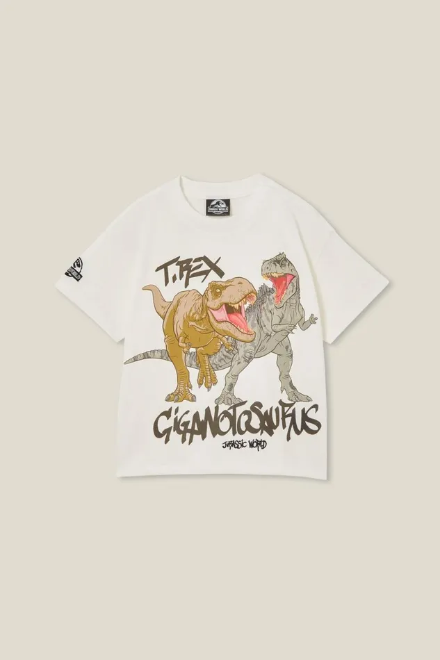 Boys 214 Tops and TShirts Cotton On License Drop Shoulder Short Sleeve Tee Lcn Uni Vanillajurassic World Friends