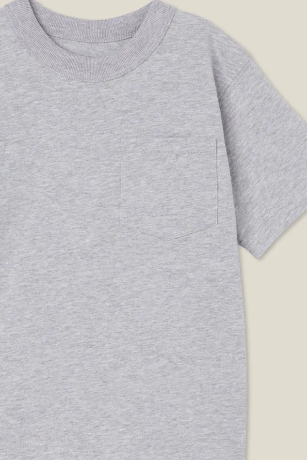 Boys 214 Tops and TShirts Cotton On The Essential Short Sleeve Tee Fog Grey Marle