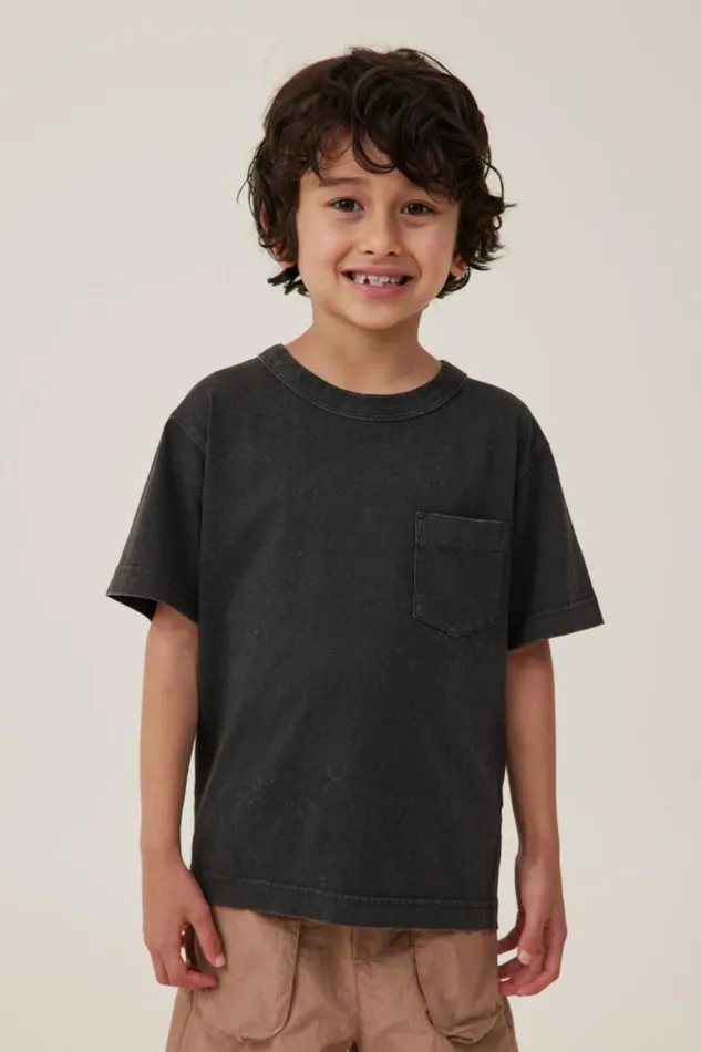 Boys 214 Tops and TShirts Cotton On The Essential Short Sleeve Tee Phantom Wash