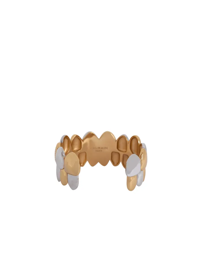 Brass And Crystal Grillz Cuff Bracelet Gold Men Balmain Fashion Jewelry