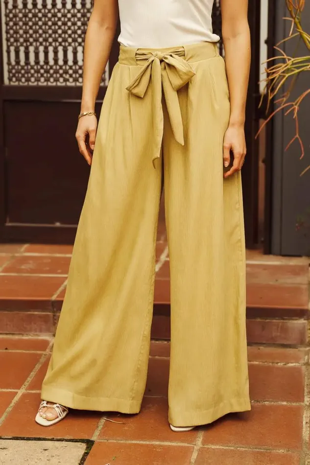 Brecken Wide Leg Pants In Green Green Women Bohme Pants
