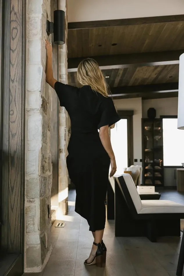 Brynlee Ruched Dress In Black Black Women Bohme Dresses