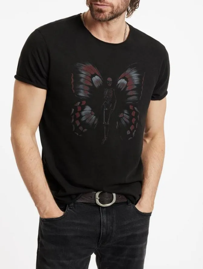 BUTTERFLY TEE Black Clothing John Varvatos Graphic Tees