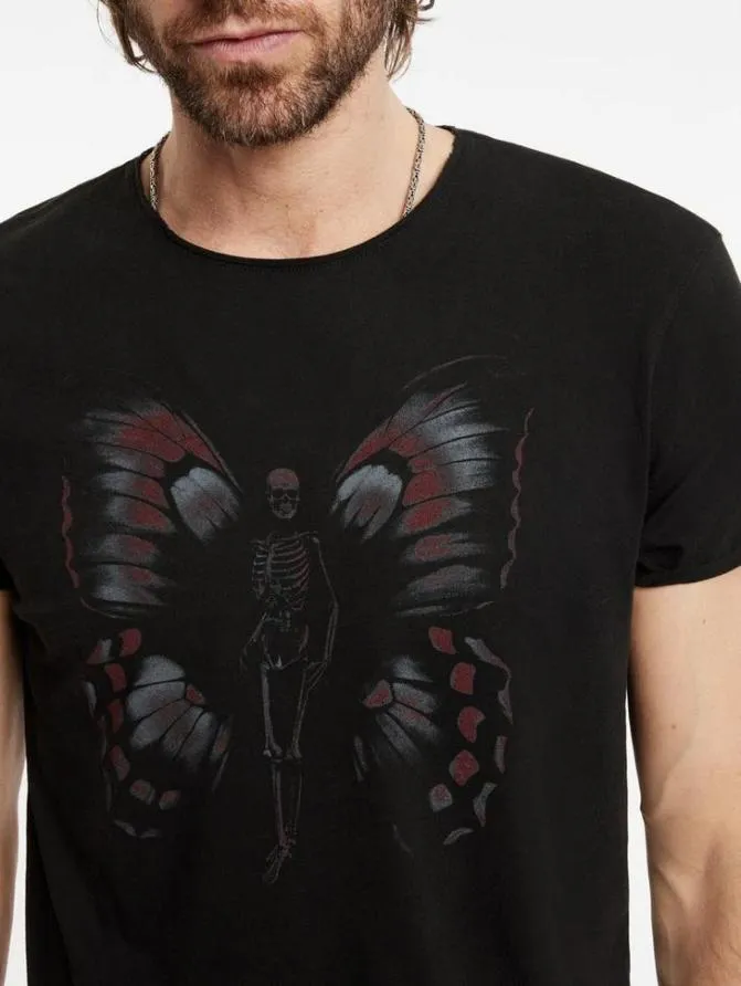 BUTTERFLY TEE Black Clothing John Varvatos Graphic Tees