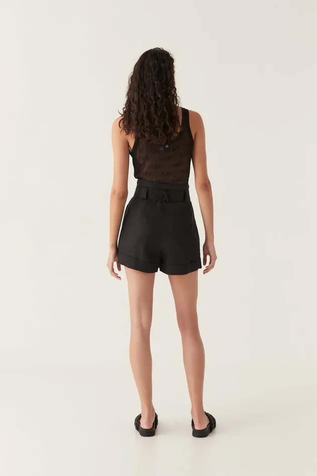 Byblos Belted Linen Short Black Women Aje Shorts