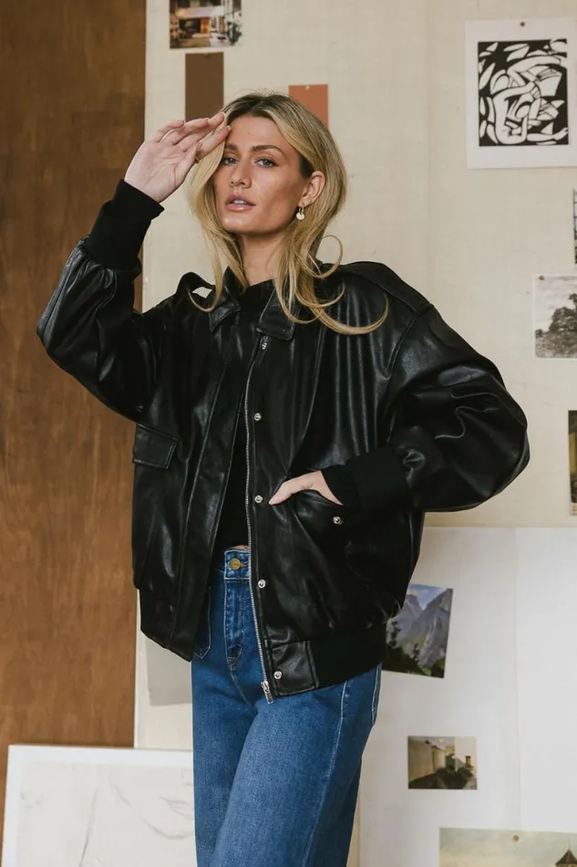 Call Me Back Vegan Jacket In Black Black Women Bohme Outerwear
