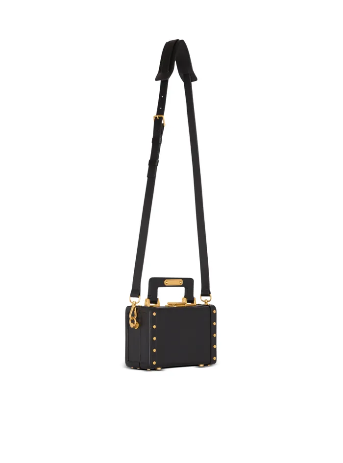 Camera Case Bag In Box Leather Black Men Balmain CrossBody Bags