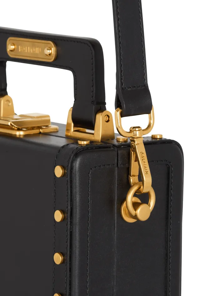 Camera Case Bag In Box Leather Black Men Balmain CrossBody Bags