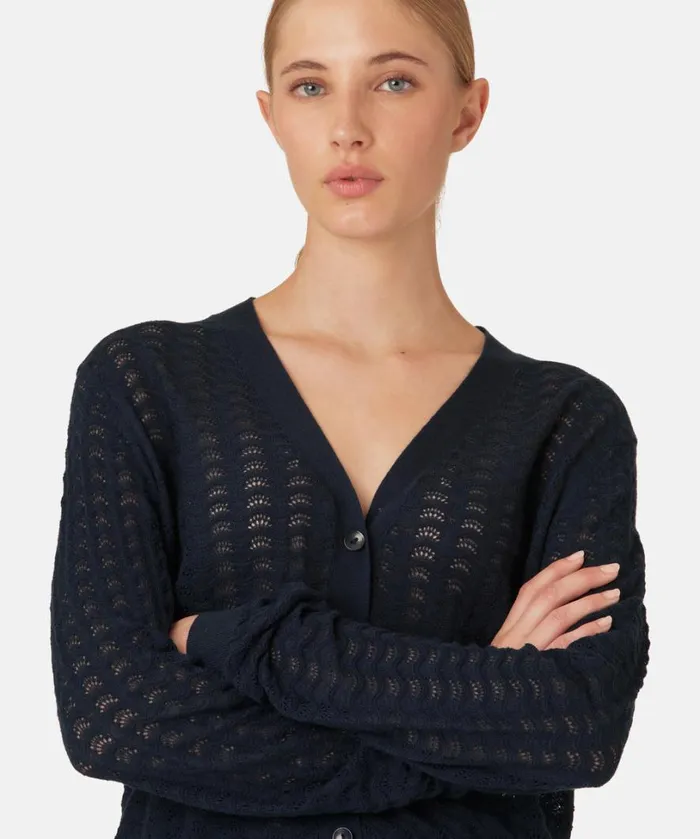 Cardigan 8211 Dark Indigo Clothing Ilse Jacobsen Knitwear