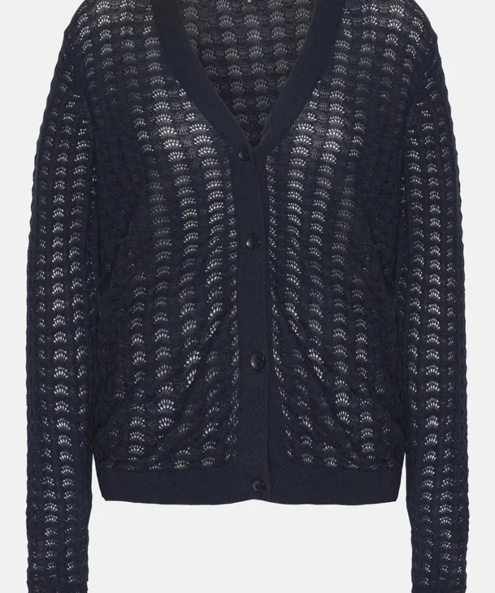 Cardigan 8211 Dark Indigo Clothing Ilse Jacobsen Knitwear