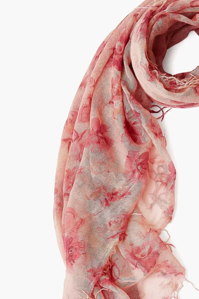 Cashmere And Silk Scarf Mauve French Floral Women Chan Luu Scarves