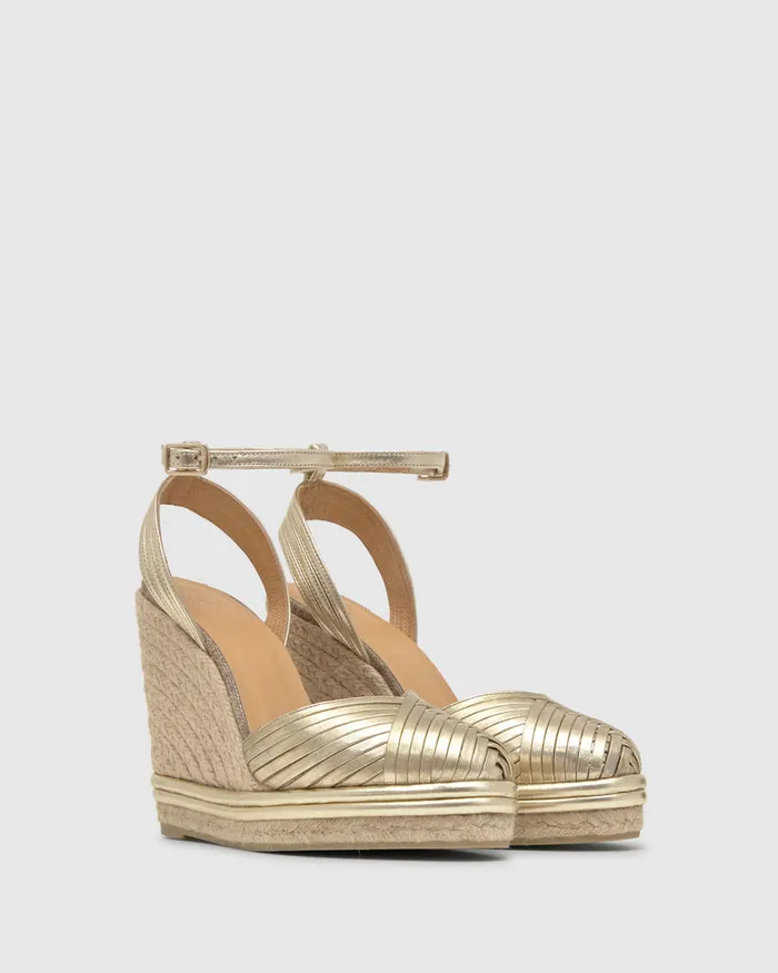 Castaer Colina063 Champagne Women Wedges